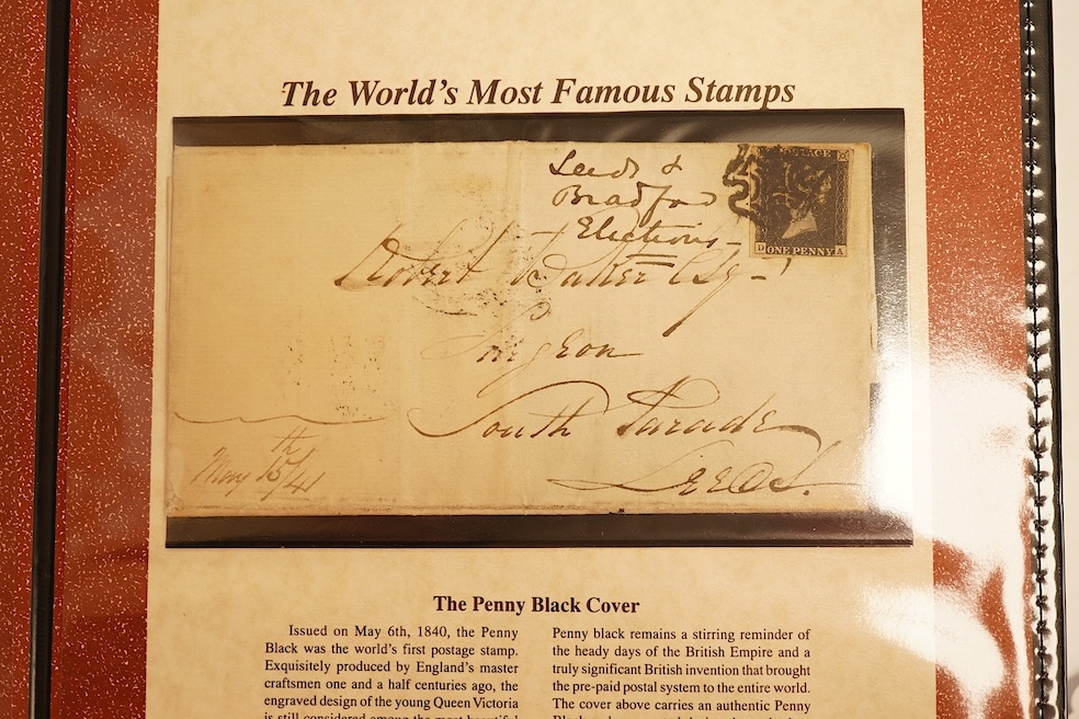 A Penny Black Cover and a Penny Red Letter, in Westminster Collection cases with certificates